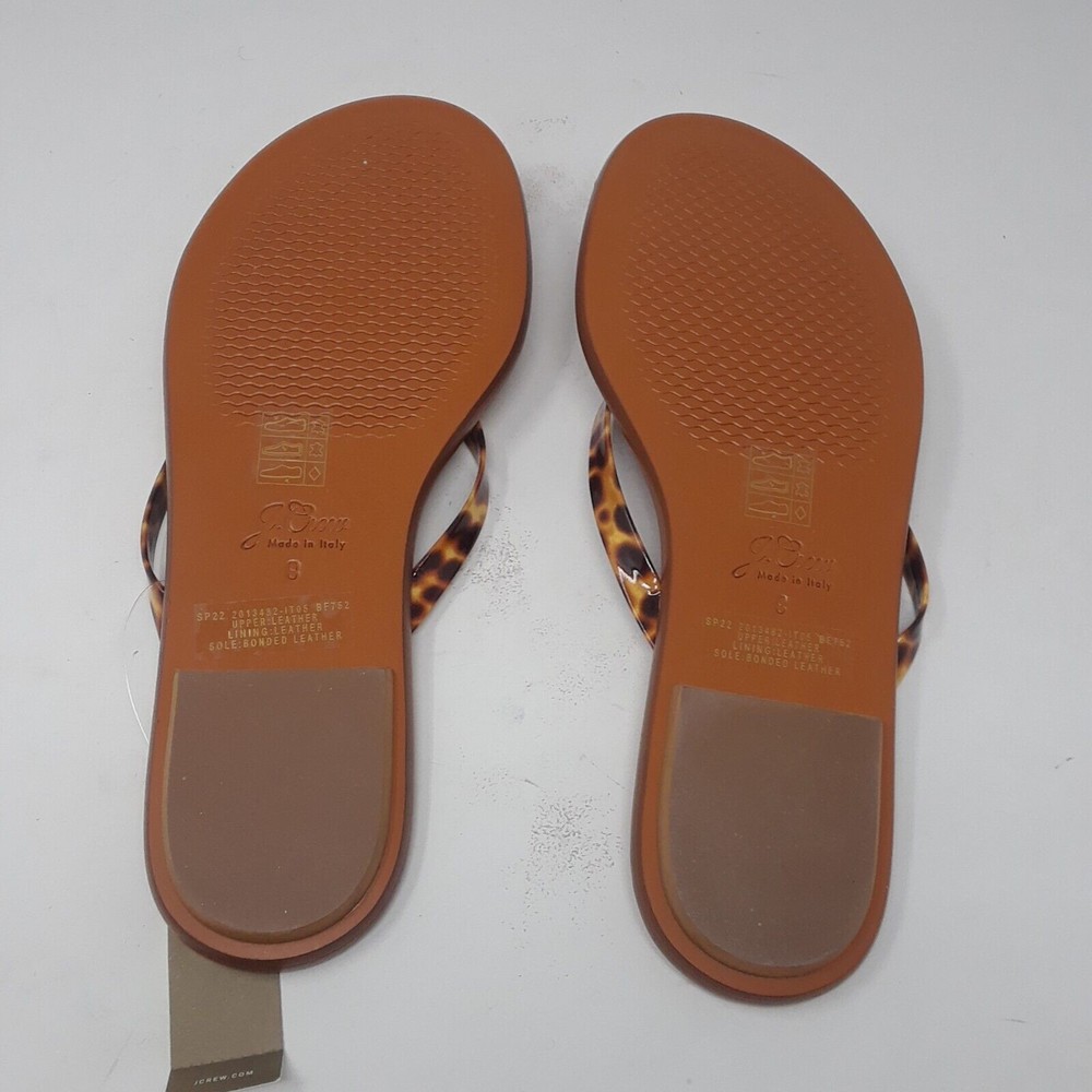 J Crew Womens Sandals Leopard Animal Print Flip Flops Thong Size 8 M - Picture 5 of 8